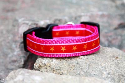 halsband sterne rot pink